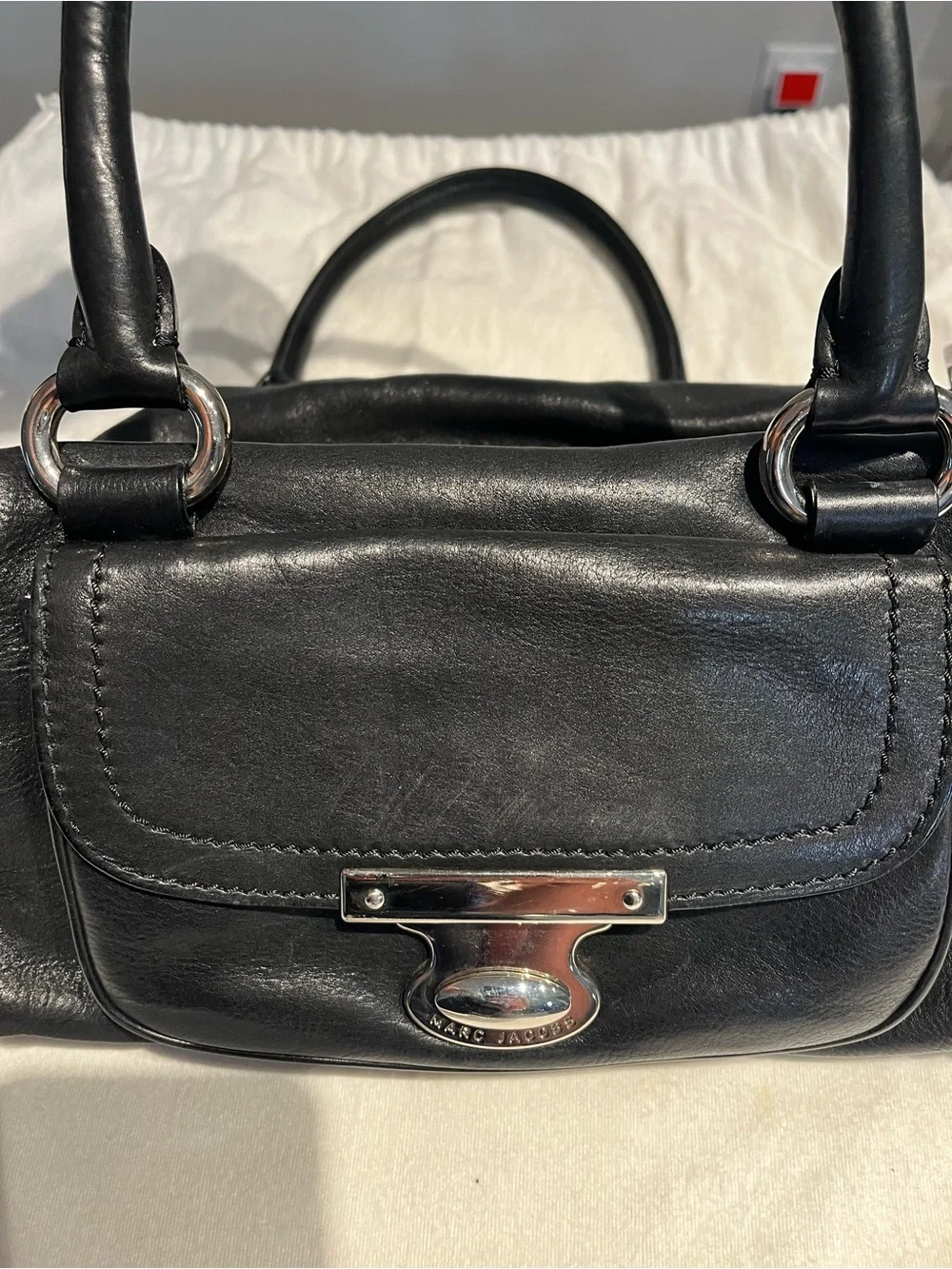Marc Jacobs Black Leather Hobo Handbag